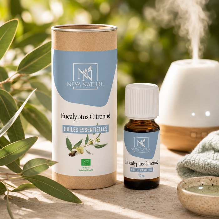 Huile Essentielle Eucalyptus Citronné Bio (10 ml) – Tensions, Confort & Détente naturelle