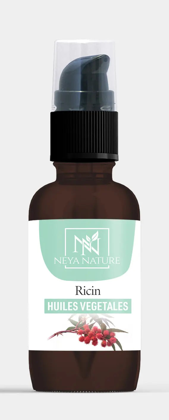 huile végétale ricin bio flacon pompe en verre 30ml