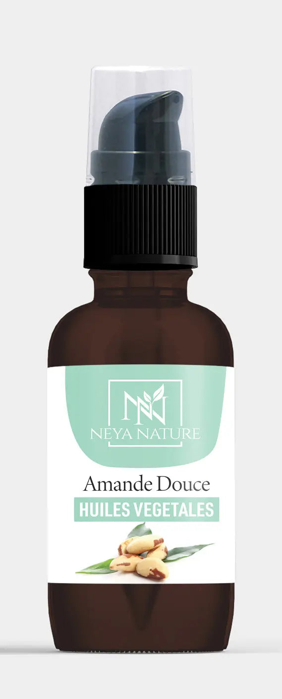 huile végétale amande douce bio flacon pompe en verre 30ml 